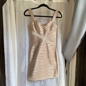 BCBGMAXAZRIA Metallic Bandage Mini dress